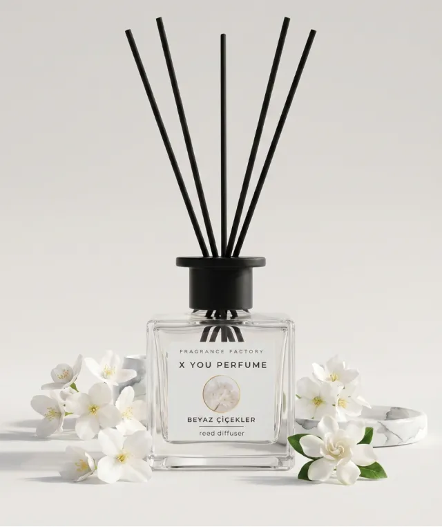 Beyaz Çiçekler Reed Diffuser Oda Kokusu